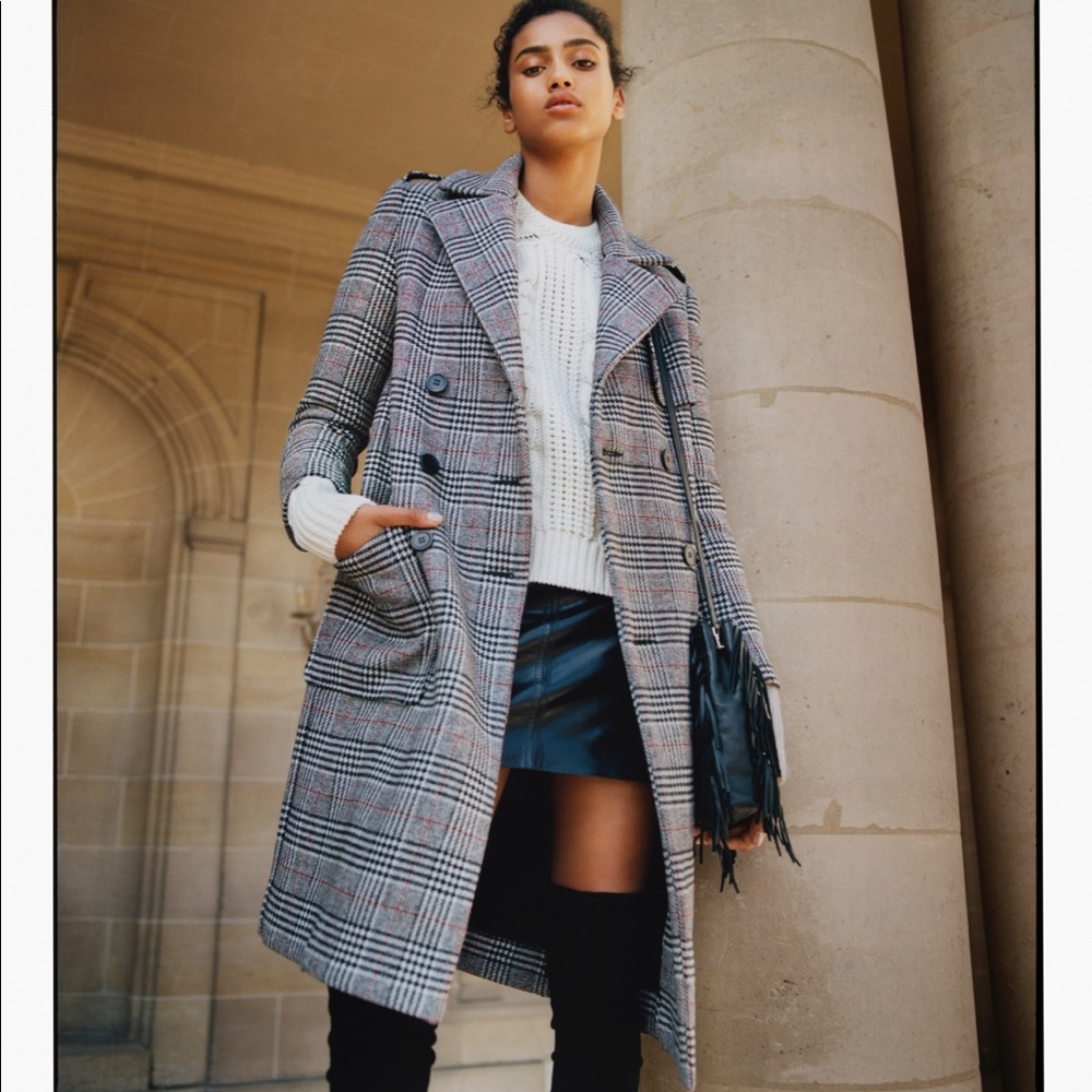 NWT Maje Jacquard wool coat